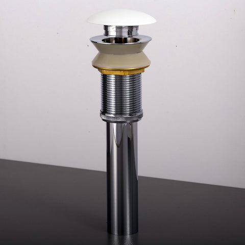 DAX Round Vanity Sink Pop up Drain, Brass Body, White Finish, 2-5/8 x 8-5/8 Inches (DAX-82006-CW)