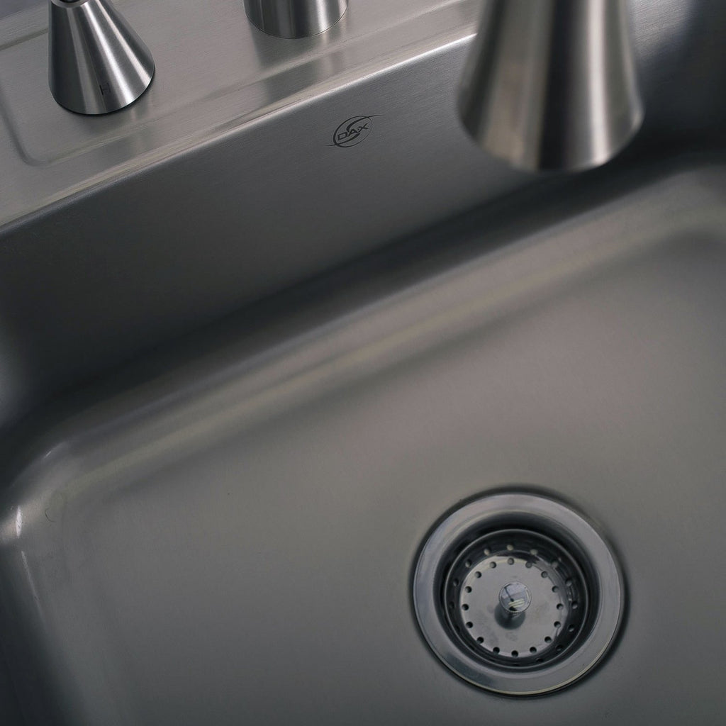 DAX Single Bowl Top Mount Kitchen Sink, 18 Gauge Stainless Steel, Brushed Finish , 25 x 22 x 8 Inches (KA-OM2522)