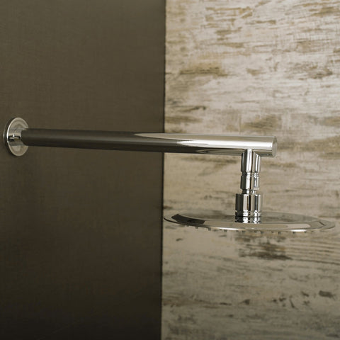 DAX Round Shower Arm, Spout, Brass Body, Wall Mount, Chrome Finish, 15 Inches (D-F04-15-CR)