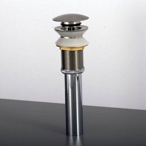 DAX Round Vanity Sink Pop up Drain, Brass Body, Brushed Nickel Finish, 2-5/8 x 8-5/8 Inches (DAX-82005-BN)