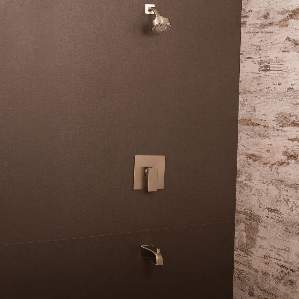 DAX Shower System, Faucet Set, with Shower and Tub Trim, Wall Mount, Brass Body, Brushed Nickel Finish (DAX-0304-BN)