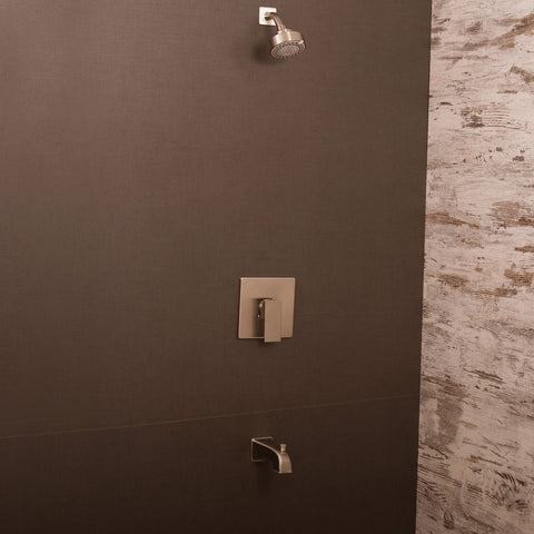 DAX Shower System, Faucet Set, with Shower and Tub Trim, Wall Mount, Brass Body, Brushed Nickel Finish (DAX-0304-BN)