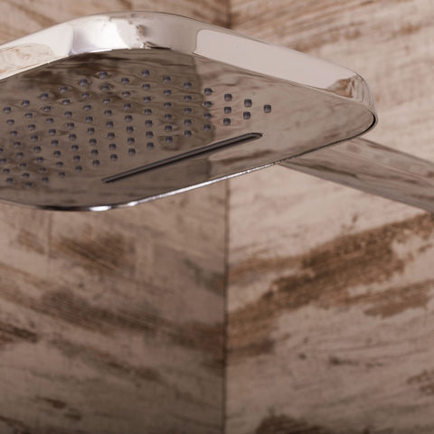 DAX Shower System, Faucet Set, with Square Rainfall Shower Head with 6 Nozzles, Hand Shower and Individual Controls, Chrome Finish, (DAX-9910A)