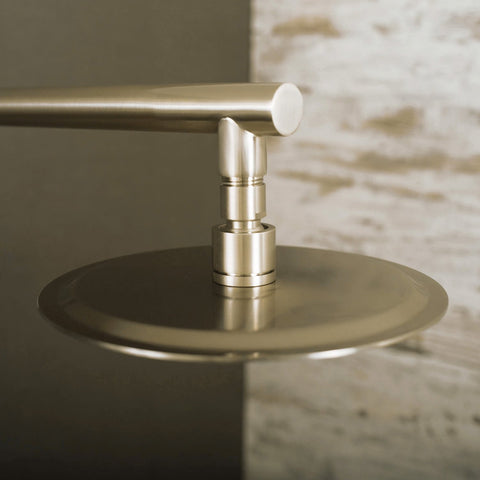 DAX Round Rain Shower Head, Ultra Thin, Brass Body, Brushed Nickel Finish (D-1220-BN)