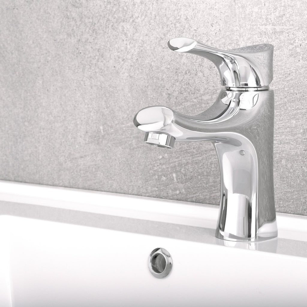 DAX Single Handle Bathroom Faucet, Brass Body, Chrome Finish, 7/16 x 7-1/16 Inches (DAX-1601-CR)