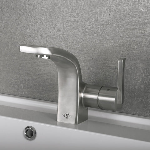 DAX Single Handle Bathroom Faucet, Stainless Steel Body, Brushed Finish, 4-13/16 x 6-1/16 Inches (DAX-010-05)