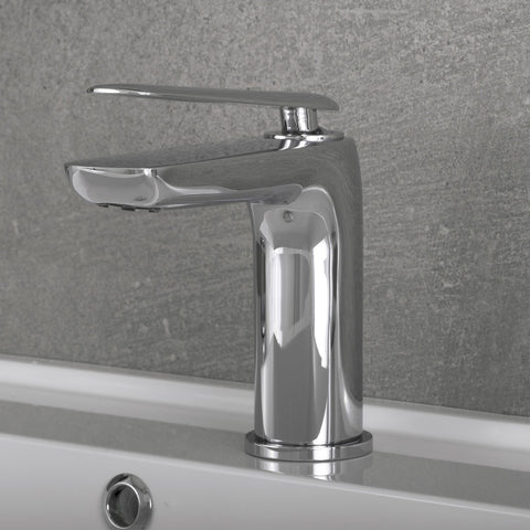 DAX Single Handle Bathroom Faucet, Brass Body, Chrome Finish, 4-3/4 x 6-1/8 Inches (DAX-8206)