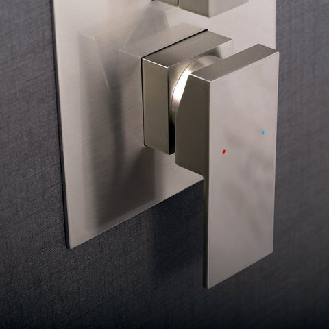 DAX Square Shower Single Valve Trim, Brass Body, Brushed Nickel Finish, 6-5/16 x 7-1/2 x 3-7/8 Inches (DAX-0693-BN)