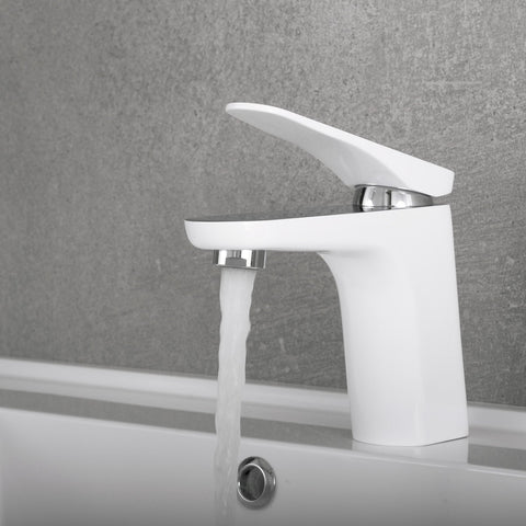 DAX Single Handle Bathroom Faucet, Brass Body, Brushed Finish, 6-7/8 x 5-5/16 Inches (DAX-805A-CW)