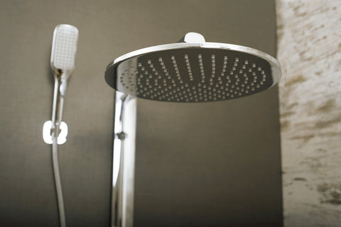 DAX Shower System with Round Rain Shower Head, 3 Nozzles, Hand Shower and Individual Controls, Wall Mount, Brass Body, Chrome Finish (DAX-FH8452-675)