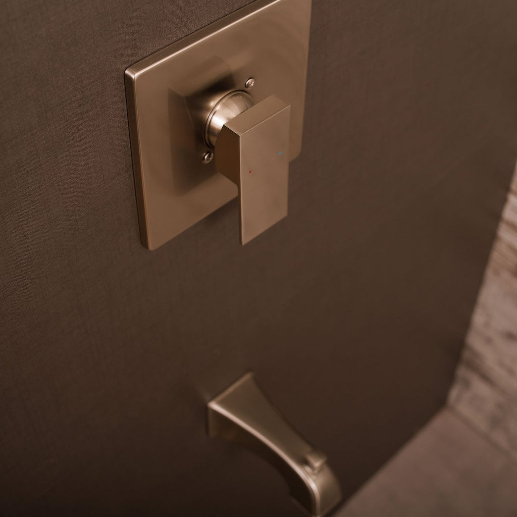 DAX Shower System, Faucet Set, with Shower and Tub Trim, Wall Mount, Brass Body, Brushed Nickel Finish (DAX-0304-BN)