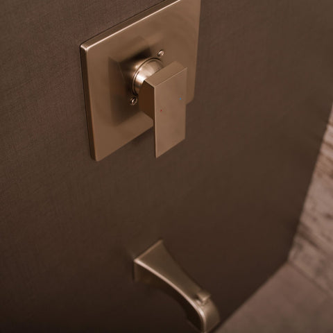 DAX Shower System, Faucet Set, with Shower and Tub Trim, Wall Mount, Brass Body, Brushed Nickel Finish (DAX-0304-BN)