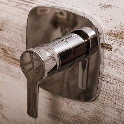DAX Shower System, Faucet Set, with Square Rainfall Shower Head with 6 Nozzles, Hand Shower and Individual Controls, Chrome Finish, (DAX-9910A)