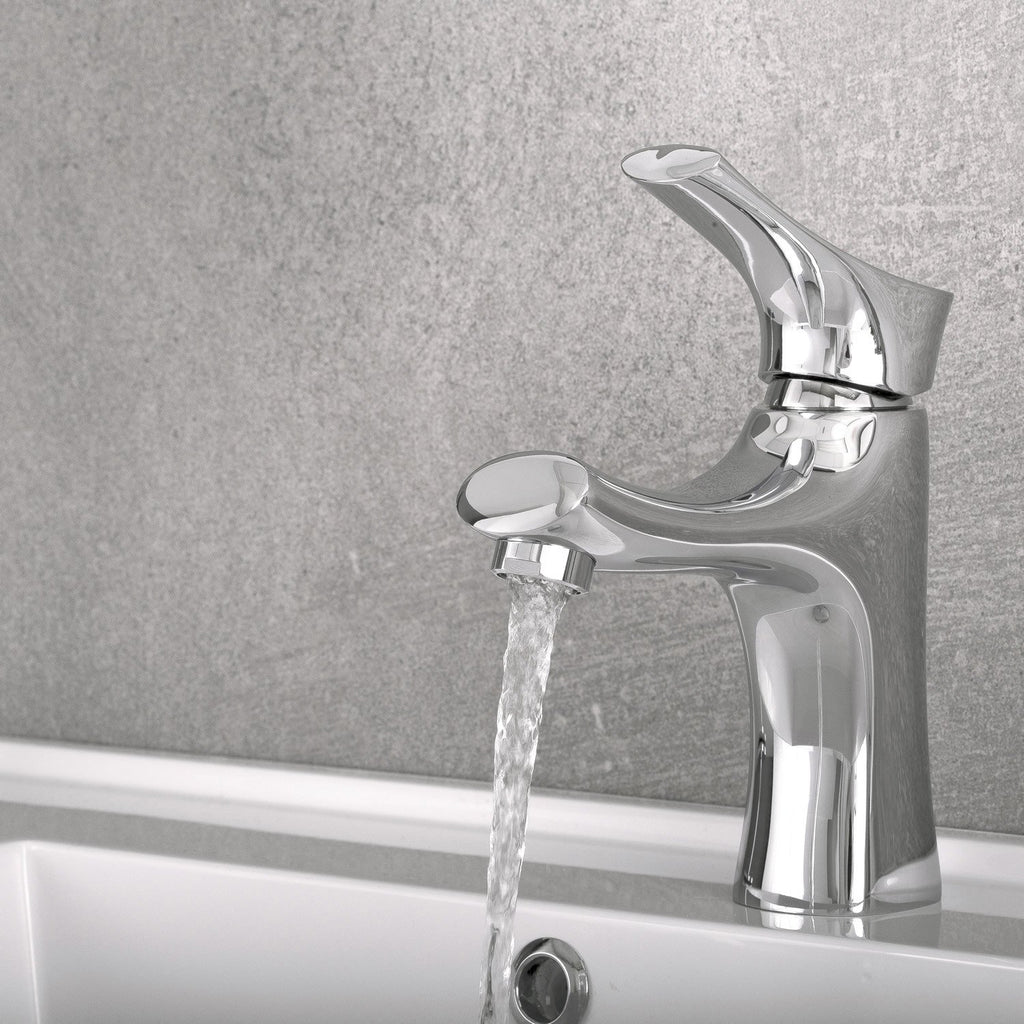 DAX Single Handle Bathroom Faucet, Brass Body, Chrome Finish, 7/16 x 7-1/16 Inches (DAX-1601-CR)