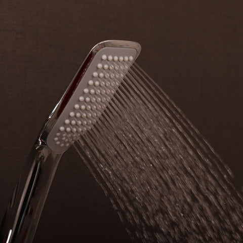 DAX Shower System, Faucet Set, with Square Rain Shower Head, Tub Trim and Glide Rail Hand Shower, Wall Mount, Brass Body, Chrome Finish (DAX-8895)