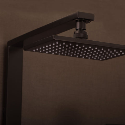 DAX Shower System, Faucet Set, with Shower Tub Trim and Hand Shower, Wall Mount, Brass Body, Black Finish (DAX-8166C-PB)