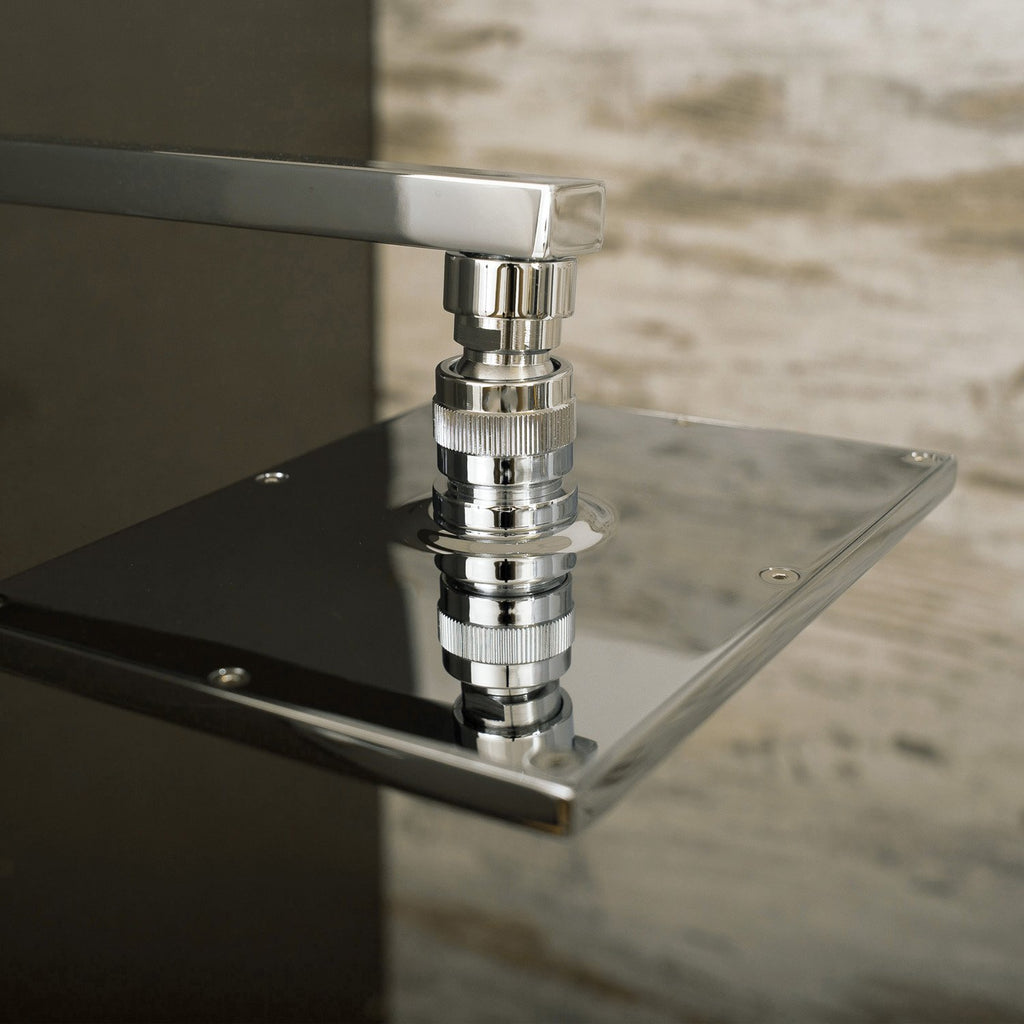 DAX Shower System, Faucet Set, with Square Rain Shower Head and Hand Shower, Wall Mount, Brass Body, Chrome Finish (DAX-8338A)