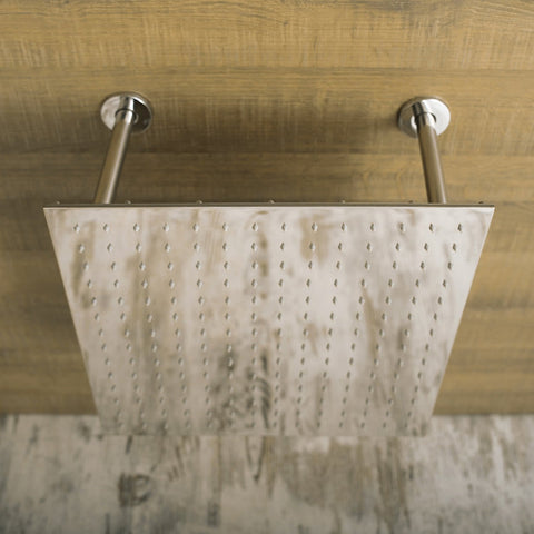 DAX Ceiling Mounted Square Rain Shower Head, Ultra Thin, Brass Body, Chrome Finish (D-114040B-CR)