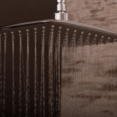 DAX Shower System, Faucet Set, with Square Rain Shower Head, Tub Trim and Glide Rail Hand Shower, Wall Mount, Brass Body, Chrome Finish (DAX-8895)
