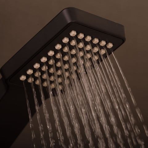 DAX Shower System, Faucet Set, with Shower Tub Trim and Hand Shower, Wall Mount, Brass Body, Black Finish (DAX-8166C-PB)