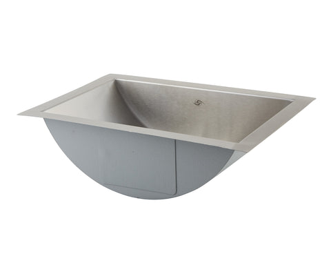 DAX Handmade Single Bowl Undermount Kitchen Sink, 16 Gauge Stainless Steel, Brushed Finish, 21 x 6 x 15 Inches (DAX-SQ-114)