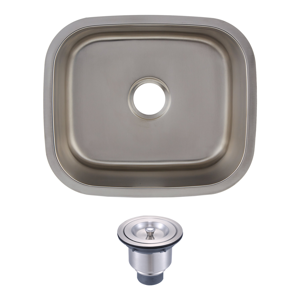 DAX Single Bowl Undermount Kitchen Sink, 18 Gauge Stainless Steel, Brushed Finish , 20-3/4 x 9 x 17-3/4  (DAX-1720)
