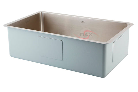 DAX Single Bowl Undermount Kitchen Sink, 16 Gauge Stainless Steel, Brushed Finish , 30 x 9 x 18 Inches (DAX-3018B)